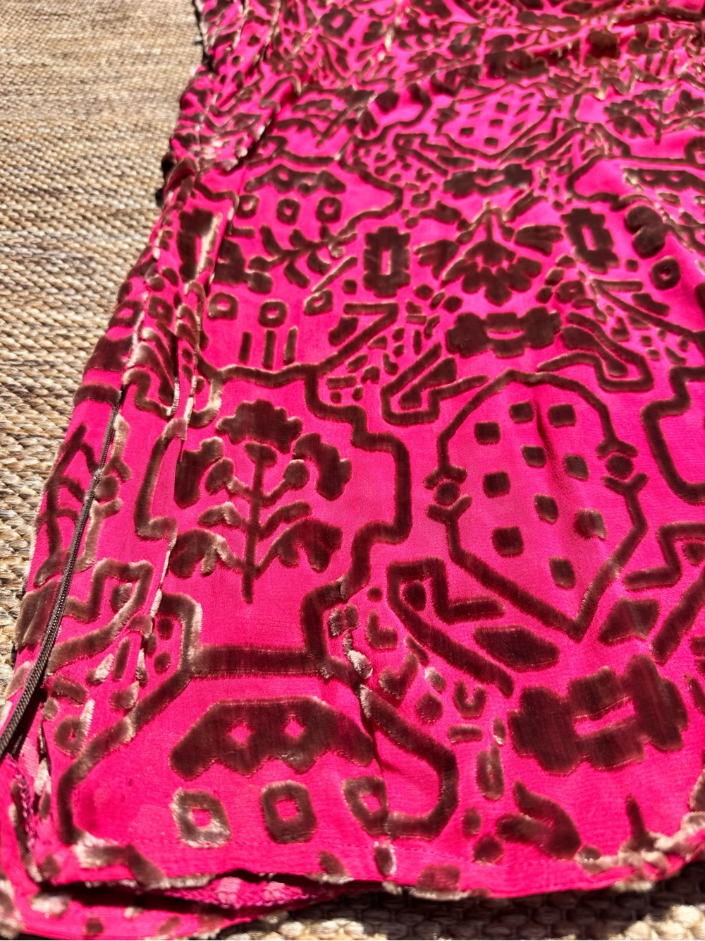 Women's Pink Patterned Vintage Skirt